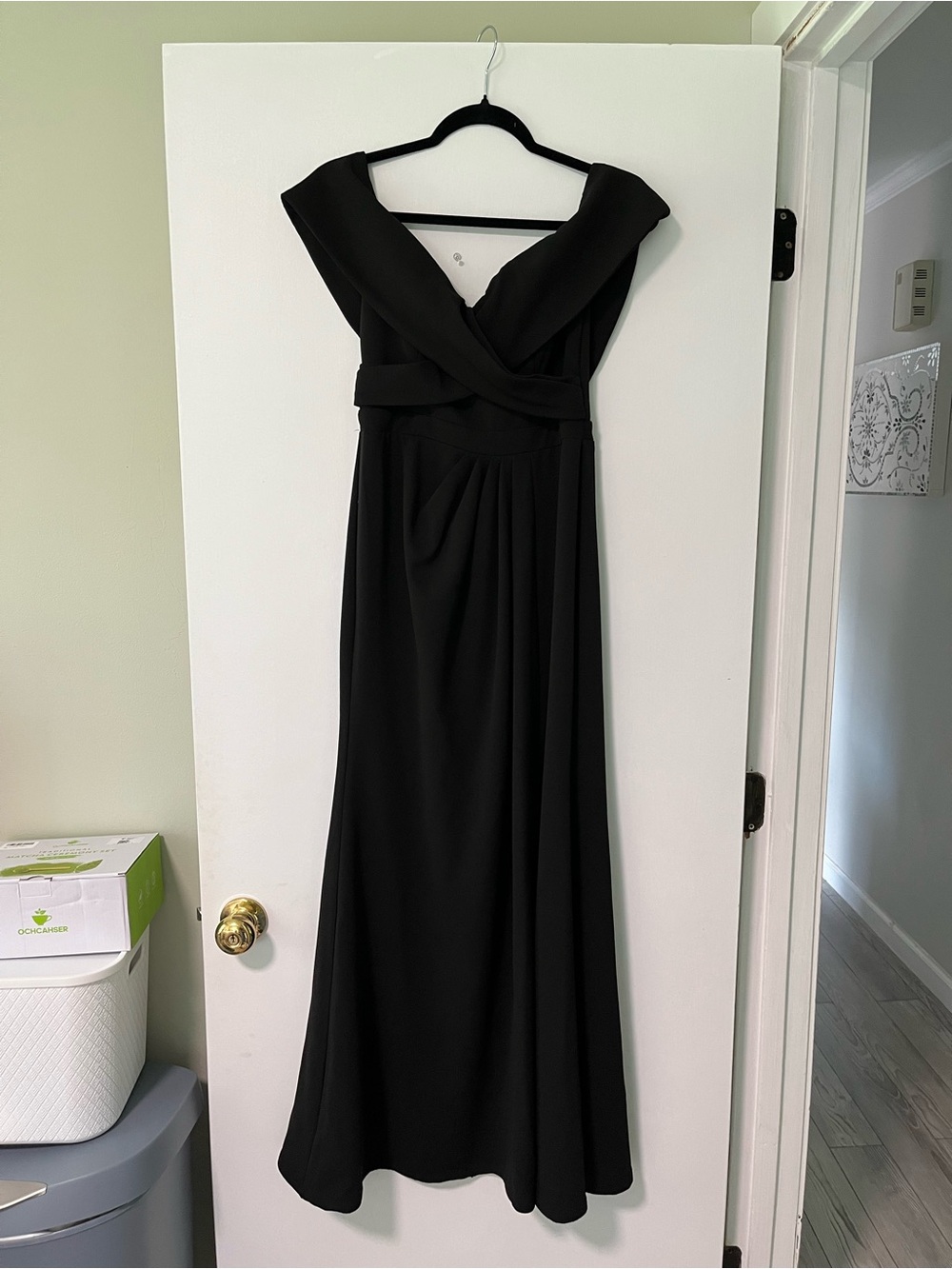Little Mistress Black Off-Shoulder Maxi Dress
